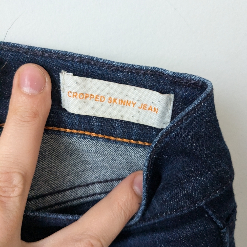 Tory Burch Cropped Skinny Jeans Dark Blue Wash – Size 28 - Picture 6 of 8